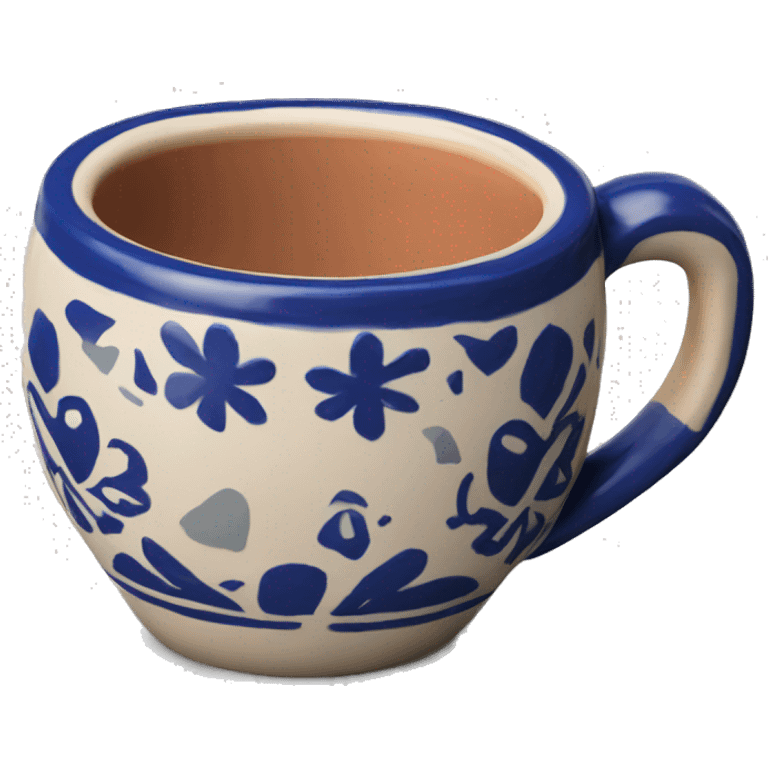 Realistic clay talavera mug isolated.  emoji