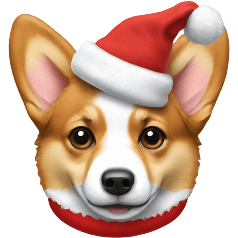 Corgi with cristmas hat emoji