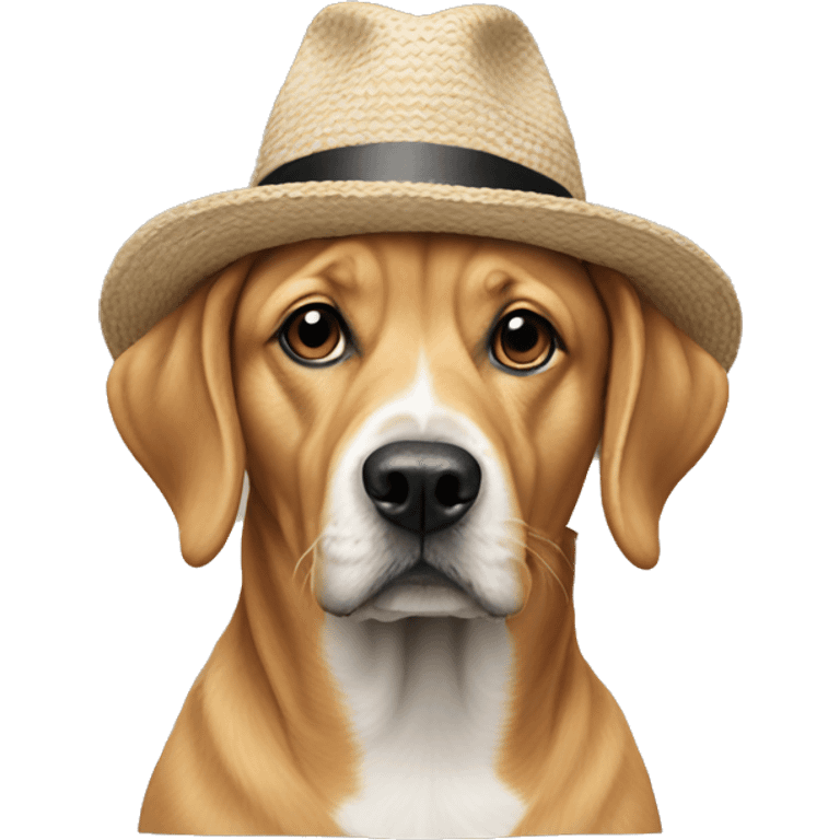 realistic dog indoors scene wearing hats emoji