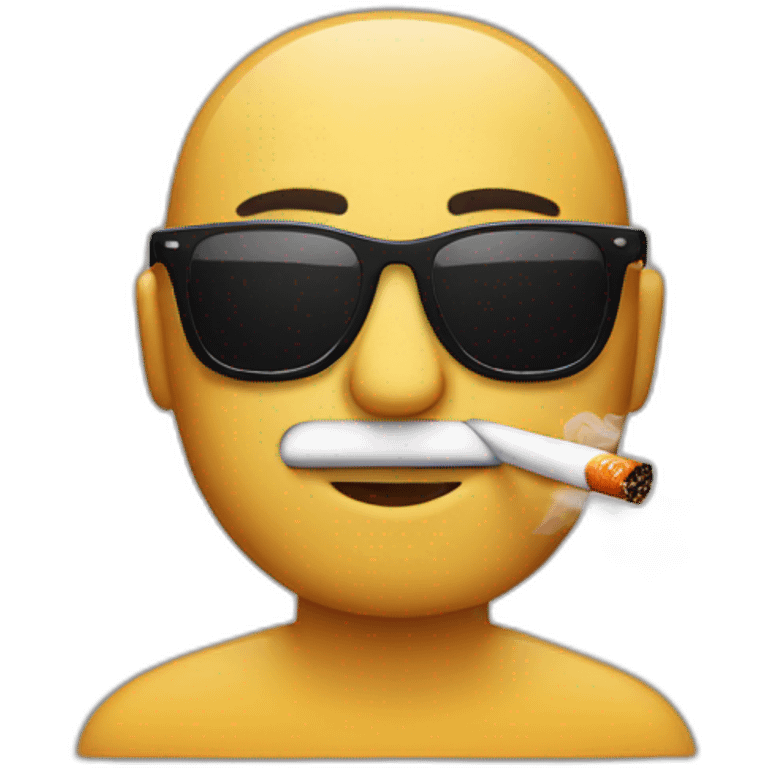 Guy with sunglasses and a smoking emoji