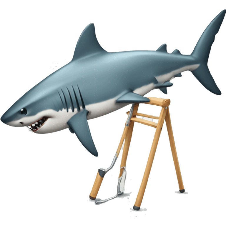 Shark injured crutches emoji