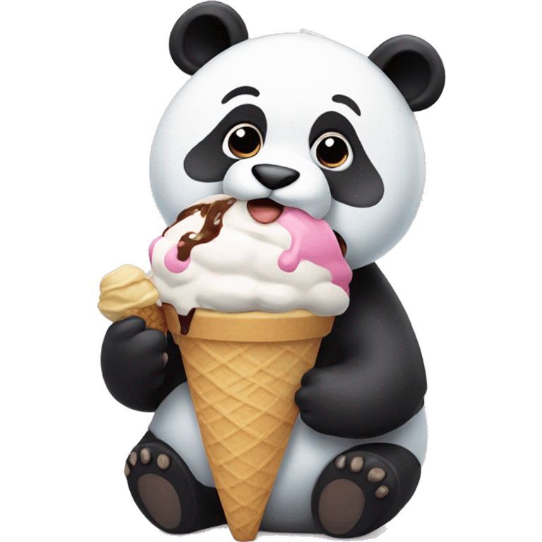 Panda eating ice cream emoji