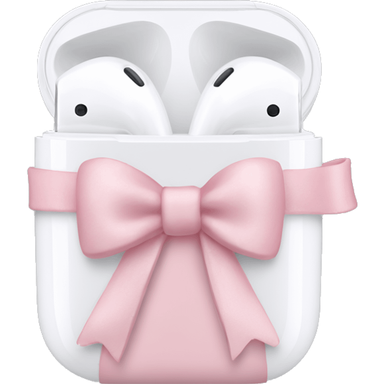 AirPods light pink bow emoji