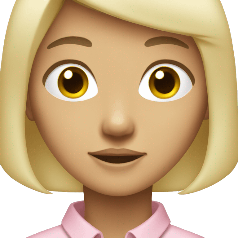 blonde asian girl with a light pink shirt emoji