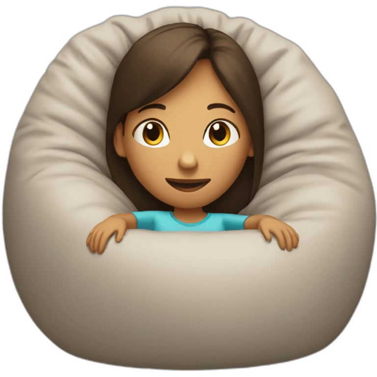 relaxed girl in a bean bag chair resting emoji