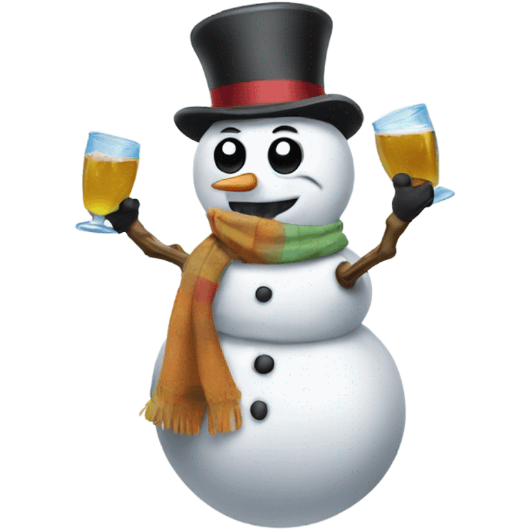 Drunken snowman emoji