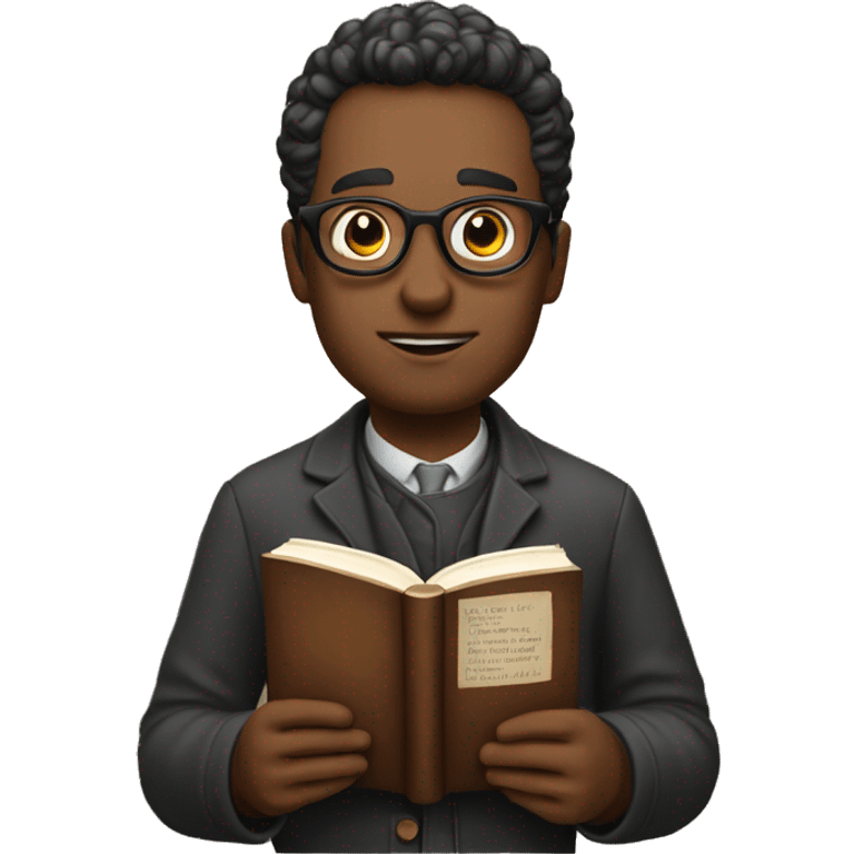 a literary curator with a book in his hands emoji