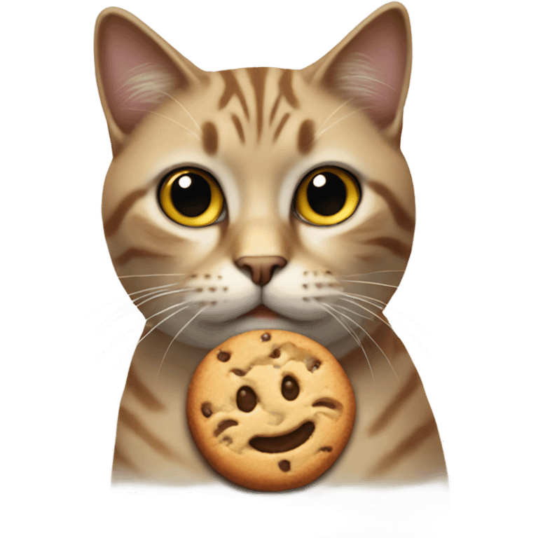 Cat with a cookie  emoji