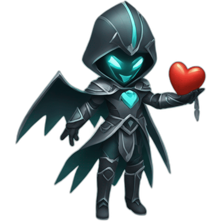 Phantom assassin con un corazón en la mano emoji