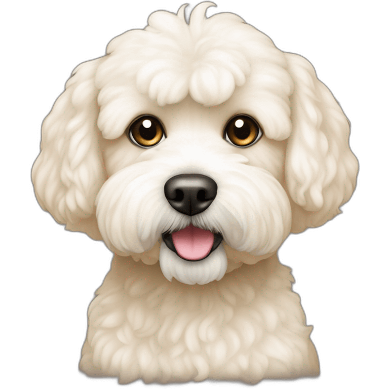 chien caniche bichon couleur beige emoji