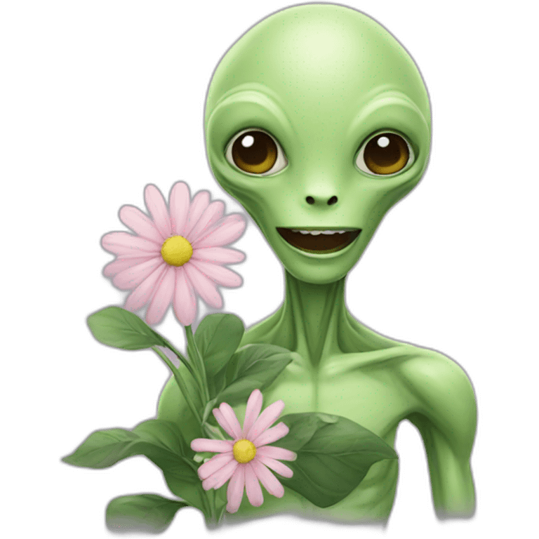 extraterrestre eat flowers emoji