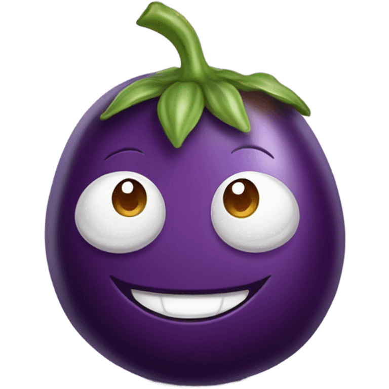 Happy eggplant and happy peach  emoji