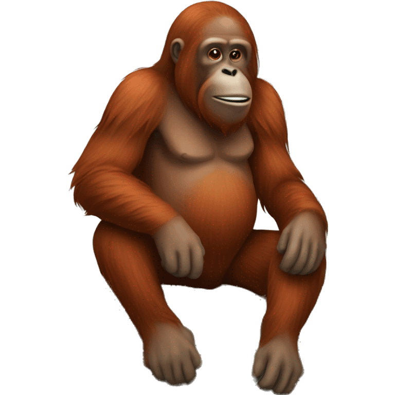 ios emoji Orangutan sitting on a rock emoji