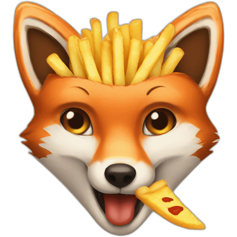 fox eating fries emoji