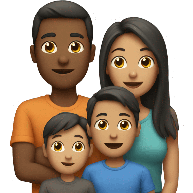 A mom with 3 boys and a girl emoji