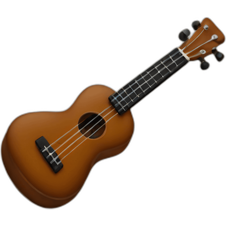 brown little ukulele with four black strings emoji