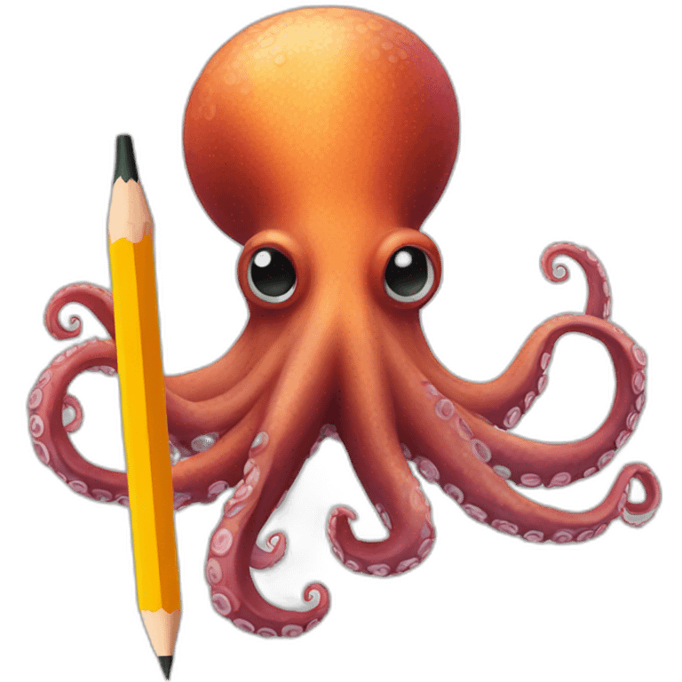 octopus with pencil emoji