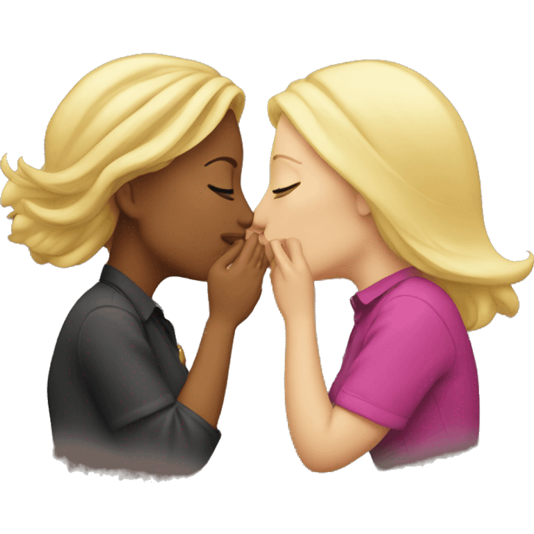 lesbians kissing. One is older and blond emoji