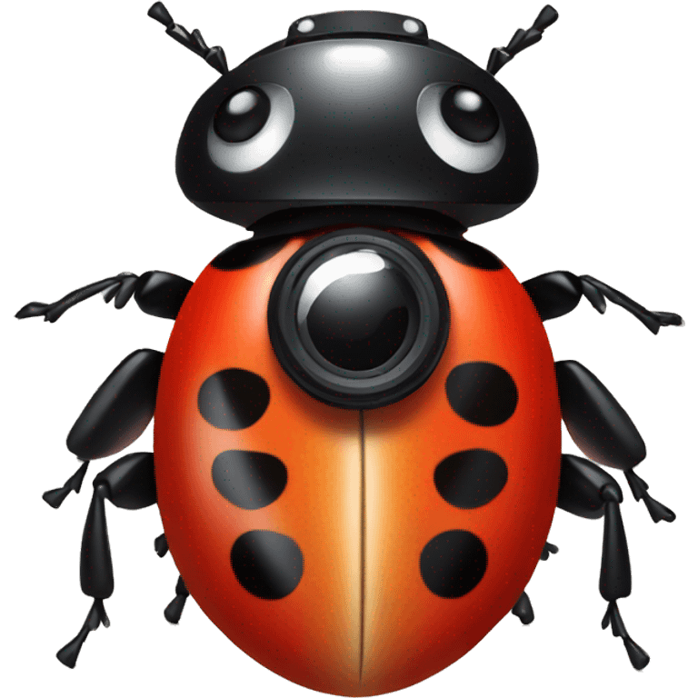 Ladybug having camera emoji