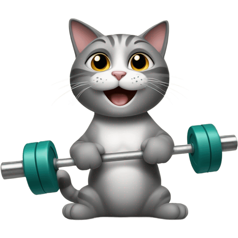 Cat lifting weight emoji