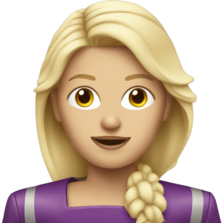 Blonde woman driving a purple Lamborghini emoji