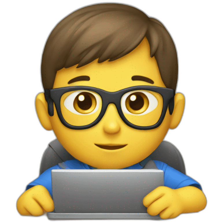 child programmer writing code emoji