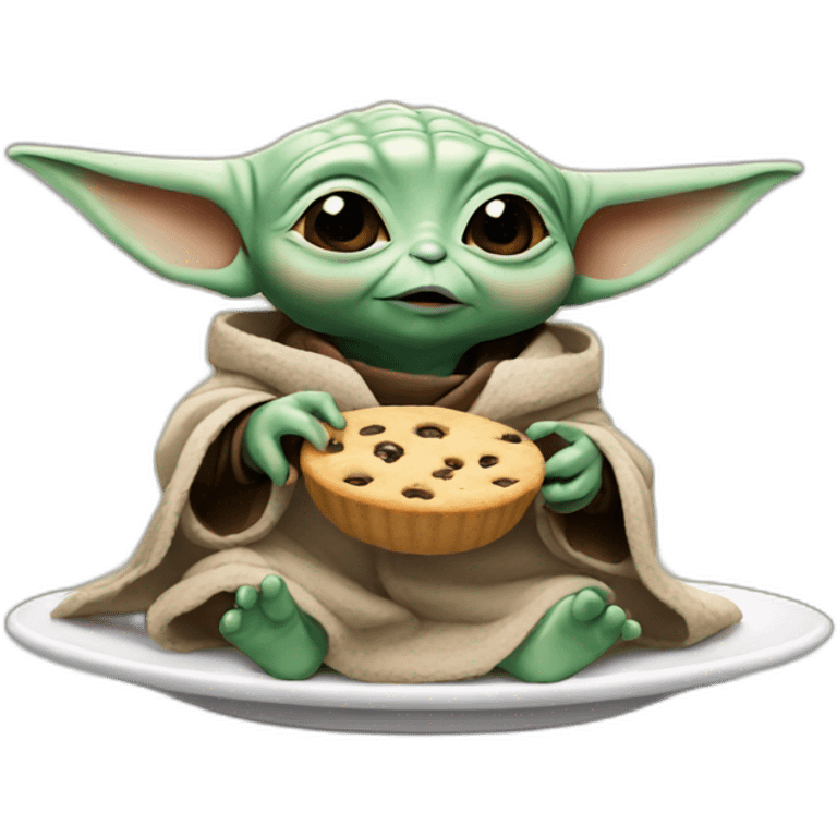 Baby yoda eating cookie emoji