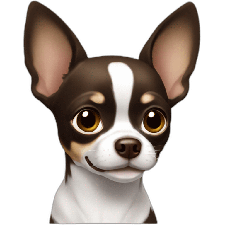 Chihuahua dark brown white emoji