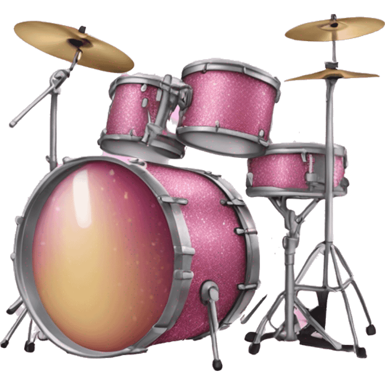 Pink glitter drumset  emoji