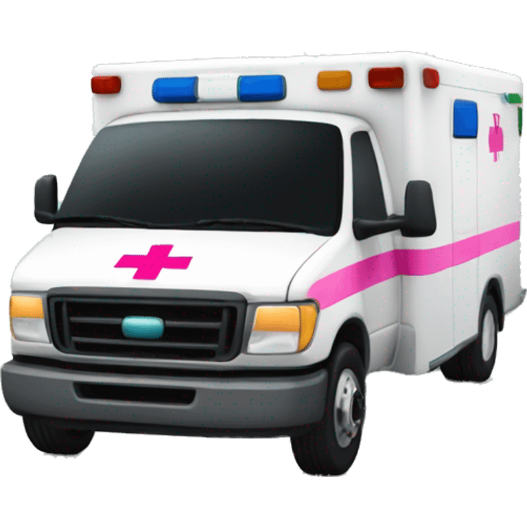 Ambulance with a pink bow on top emoji