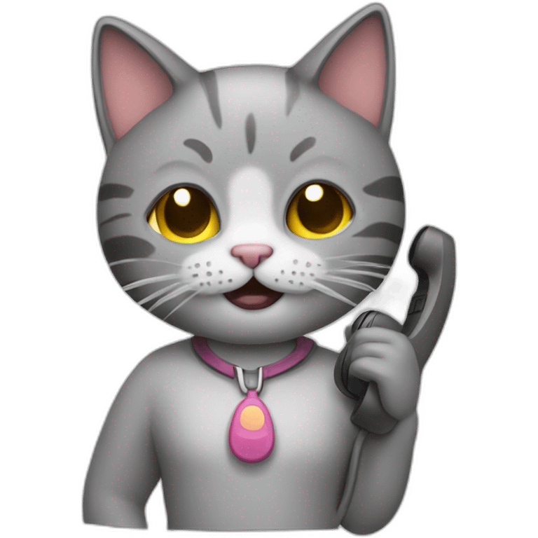 Cat calling phone emoji