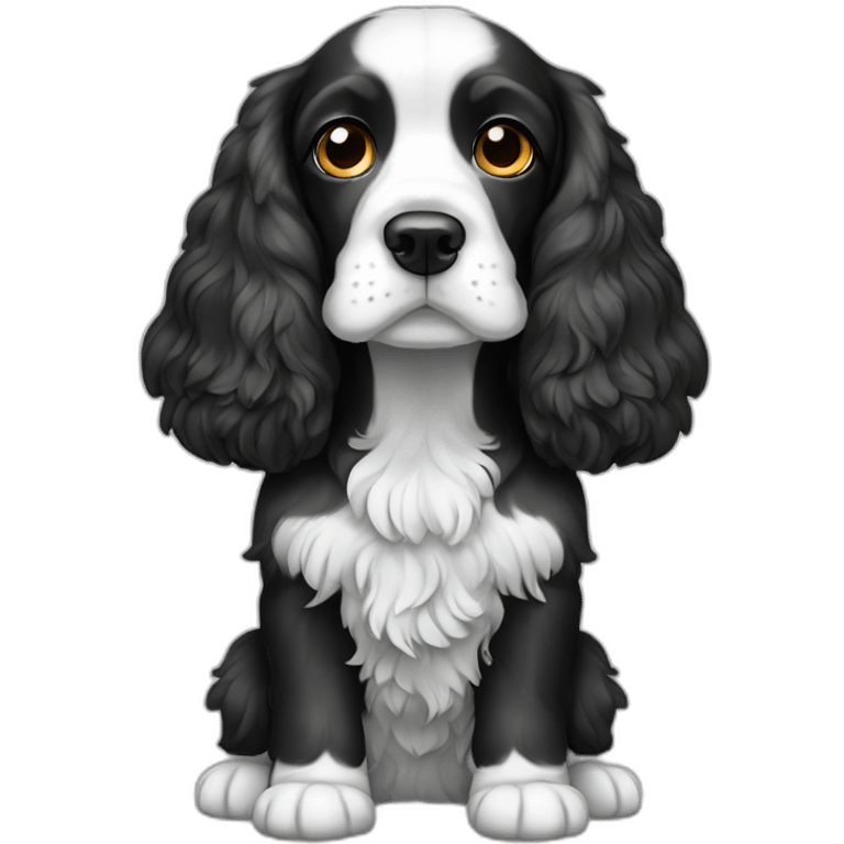 cocker spaniel black and white emoji