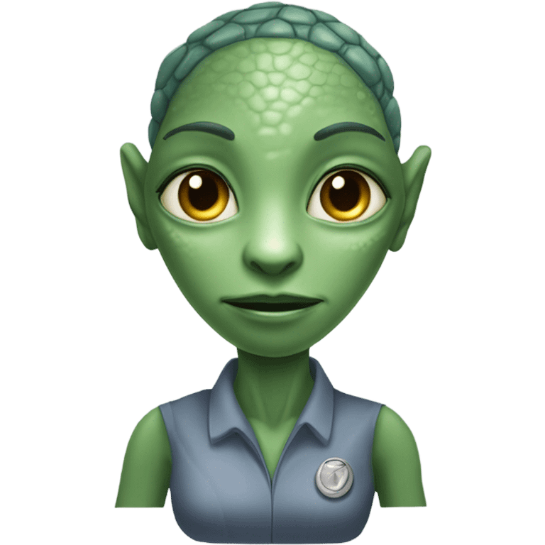 Alien reptilian woman, working emoji