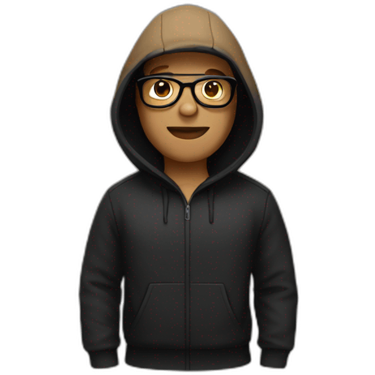 tan dude with black hood and glasses emoji