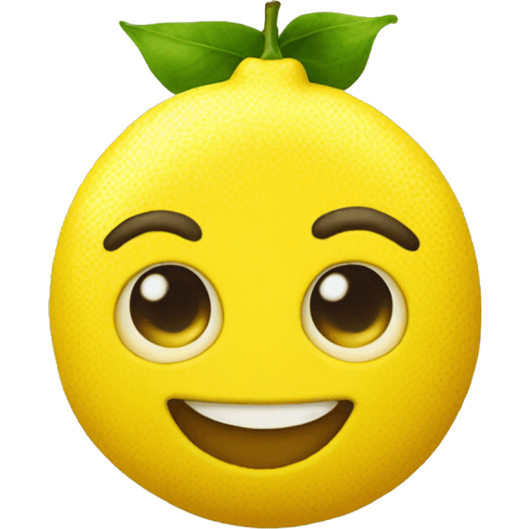 A lemon with heart happy eyes emoji