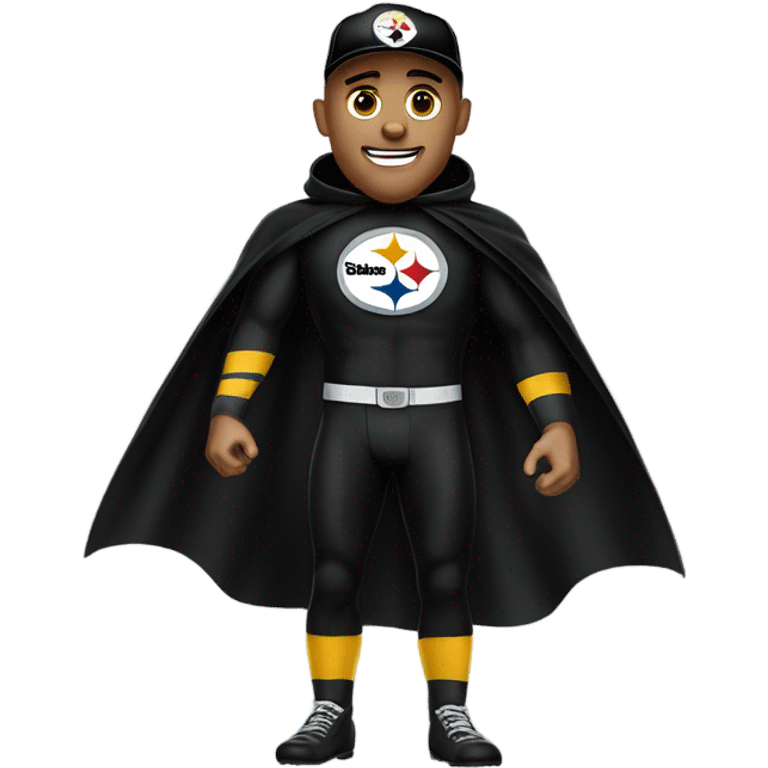 Jack Hamm Pittsburgh Steelers player in helmet and uniform with black cape. emoji