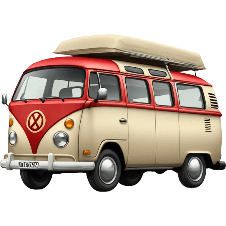 An old combi Volwagen red and beige  emoji