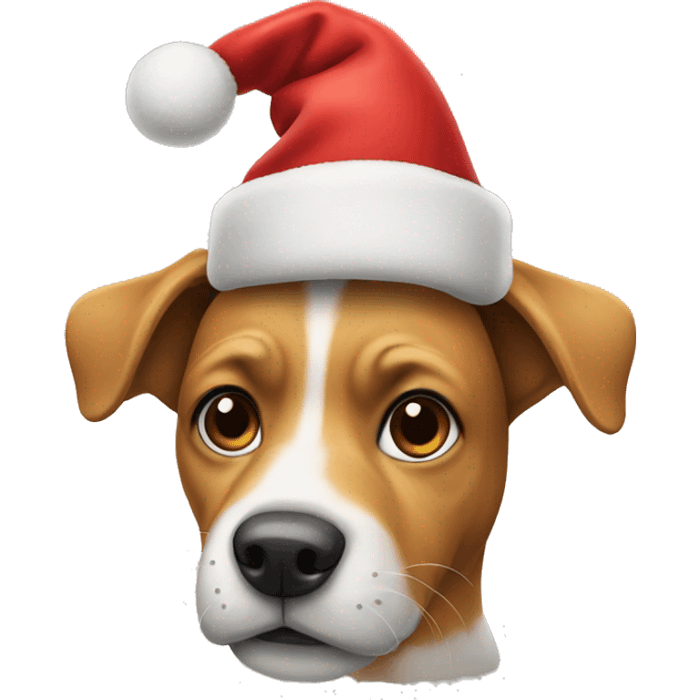 Dog with Christmas hat  emoji