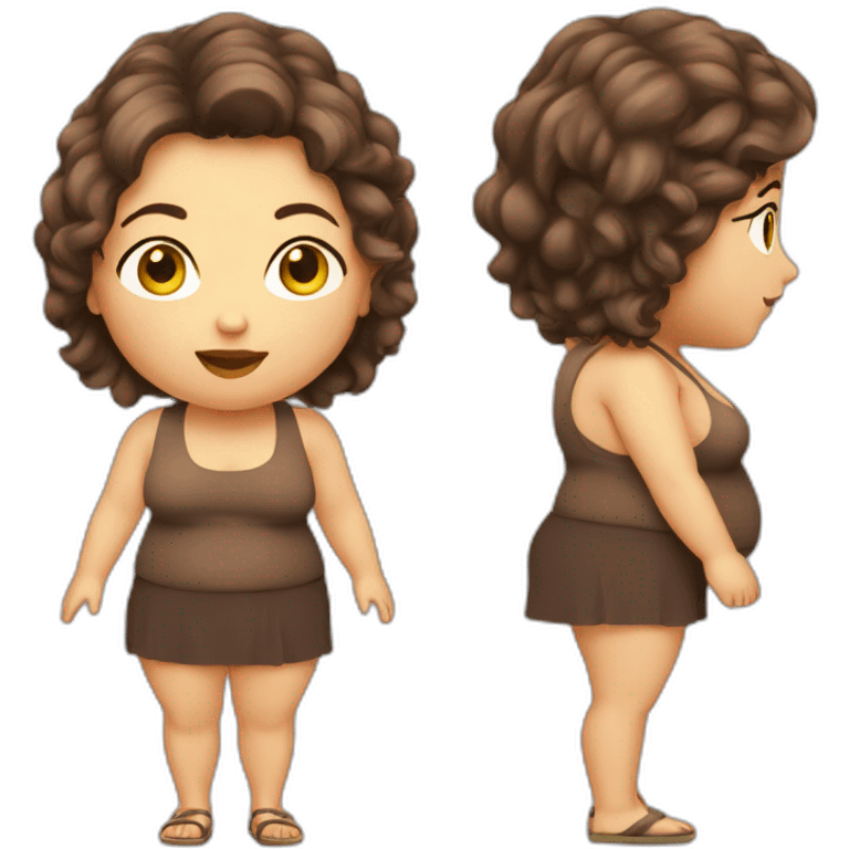 obese-jeune-woman-big-belly-cheveux-long-marron emoji