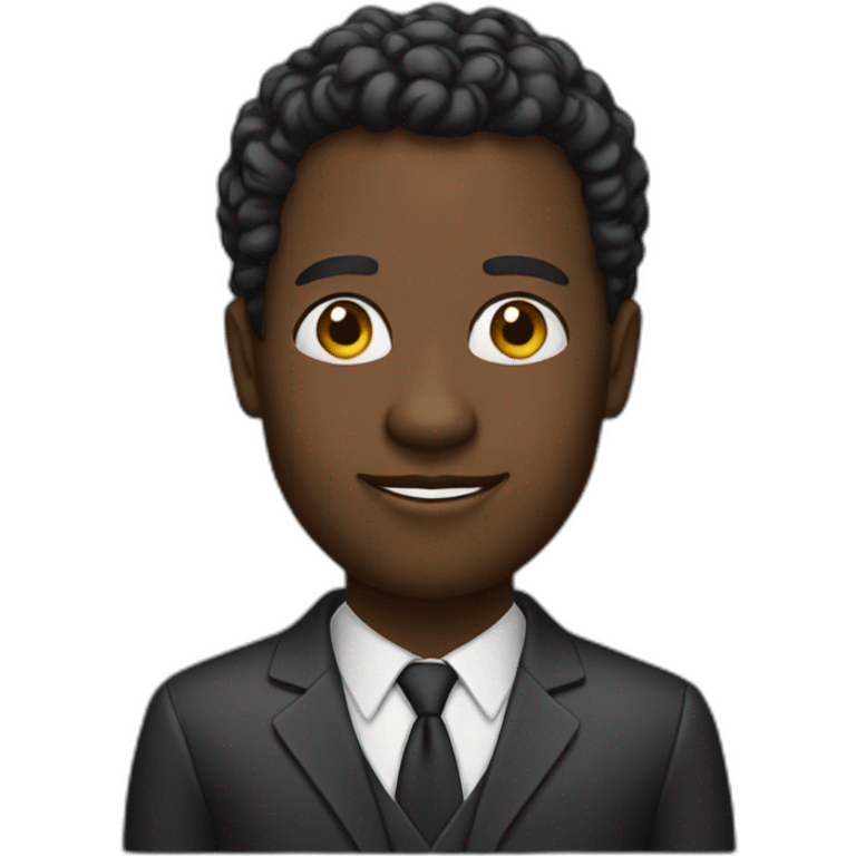 smart black man with idea emoji