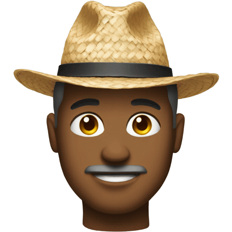 man in straw hat outdoors emoji