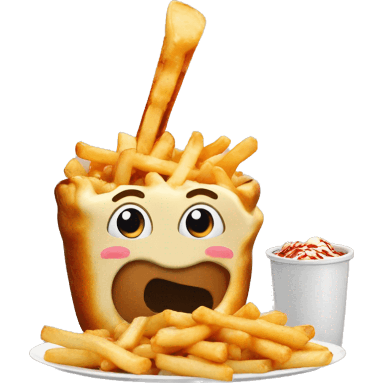 Poutine qui mange une poutine  emoji