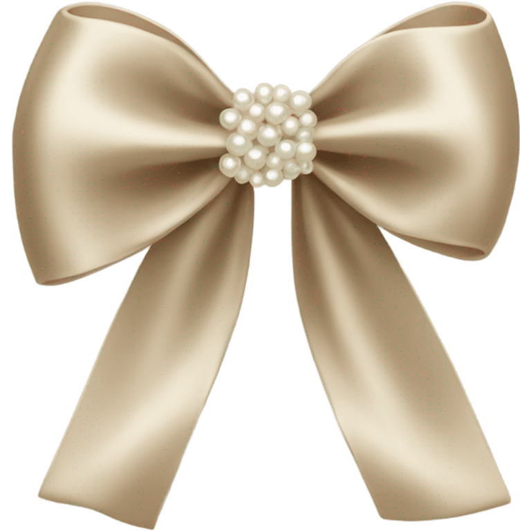 beige silk bow with pearls emoji