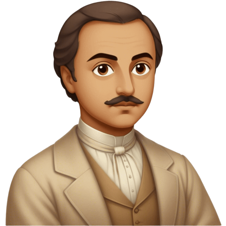 Cinematic Realistic Khalil Gibran Portrait Emoji, depicted as a poetic visionary with gentle thoughtful eyes in classic attire, rendered with soft textures and warm ethereal lighting that captures his literary spirit. emoji