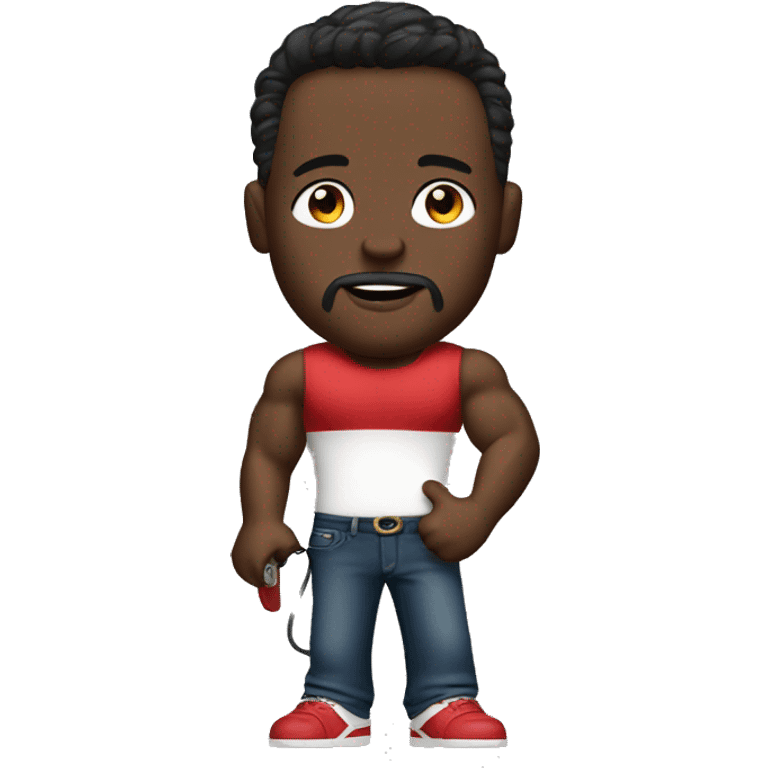 muscular male with phone gucci emoji