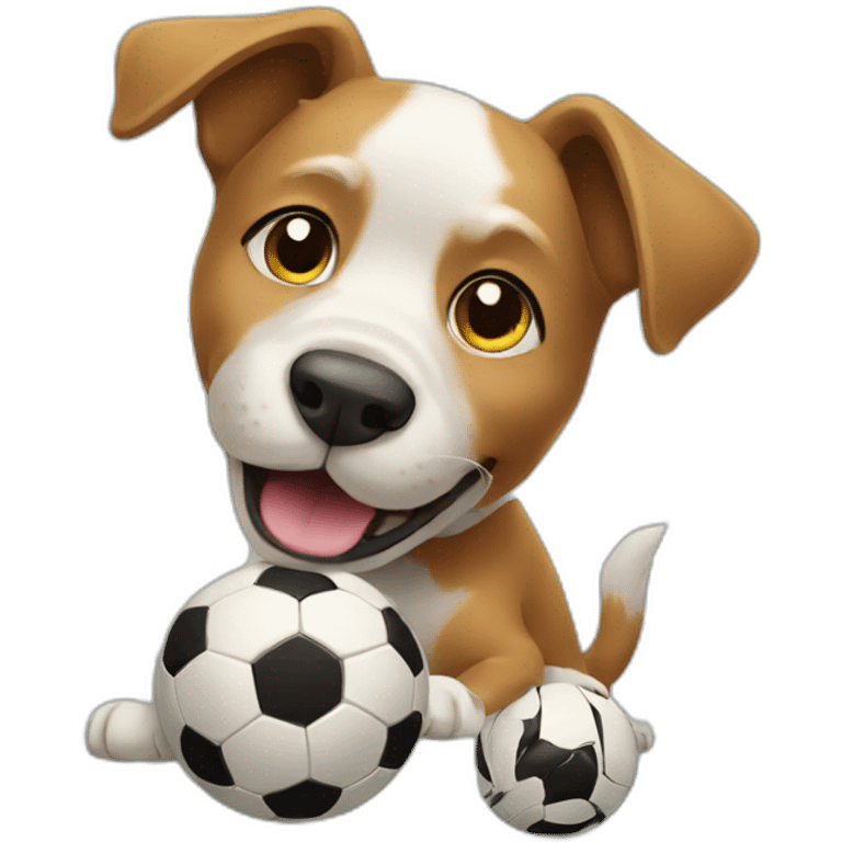 Dog playing soccer  emoji