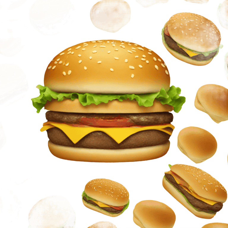 A burger eating a burger emoji