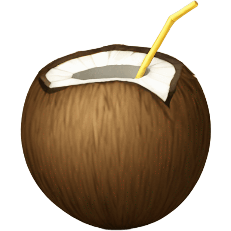 coconut with a straw in it emoji