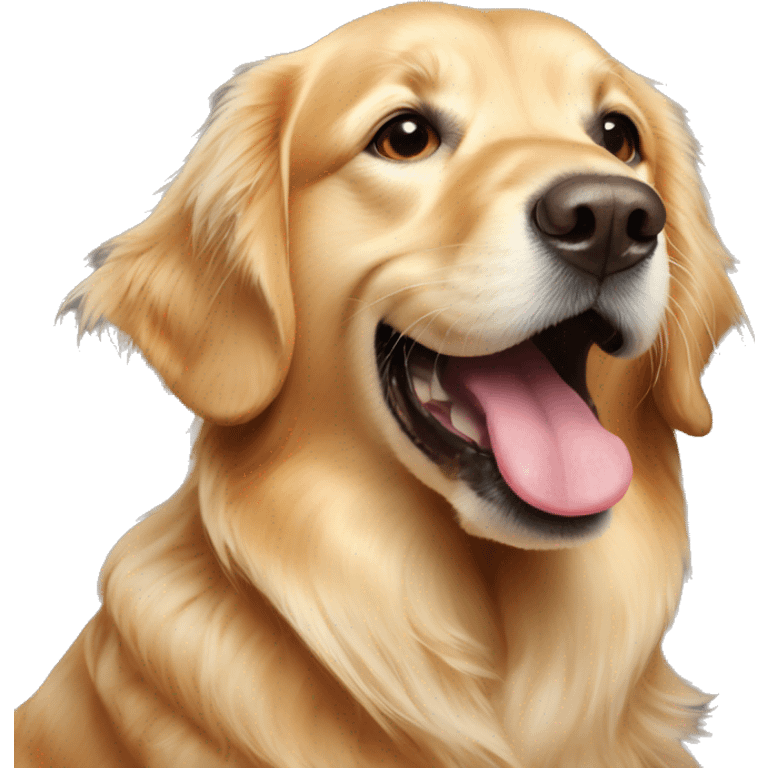 Golden retriever with tongue sticking out  emoji