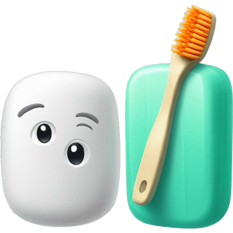 toothbrush and soap emoji